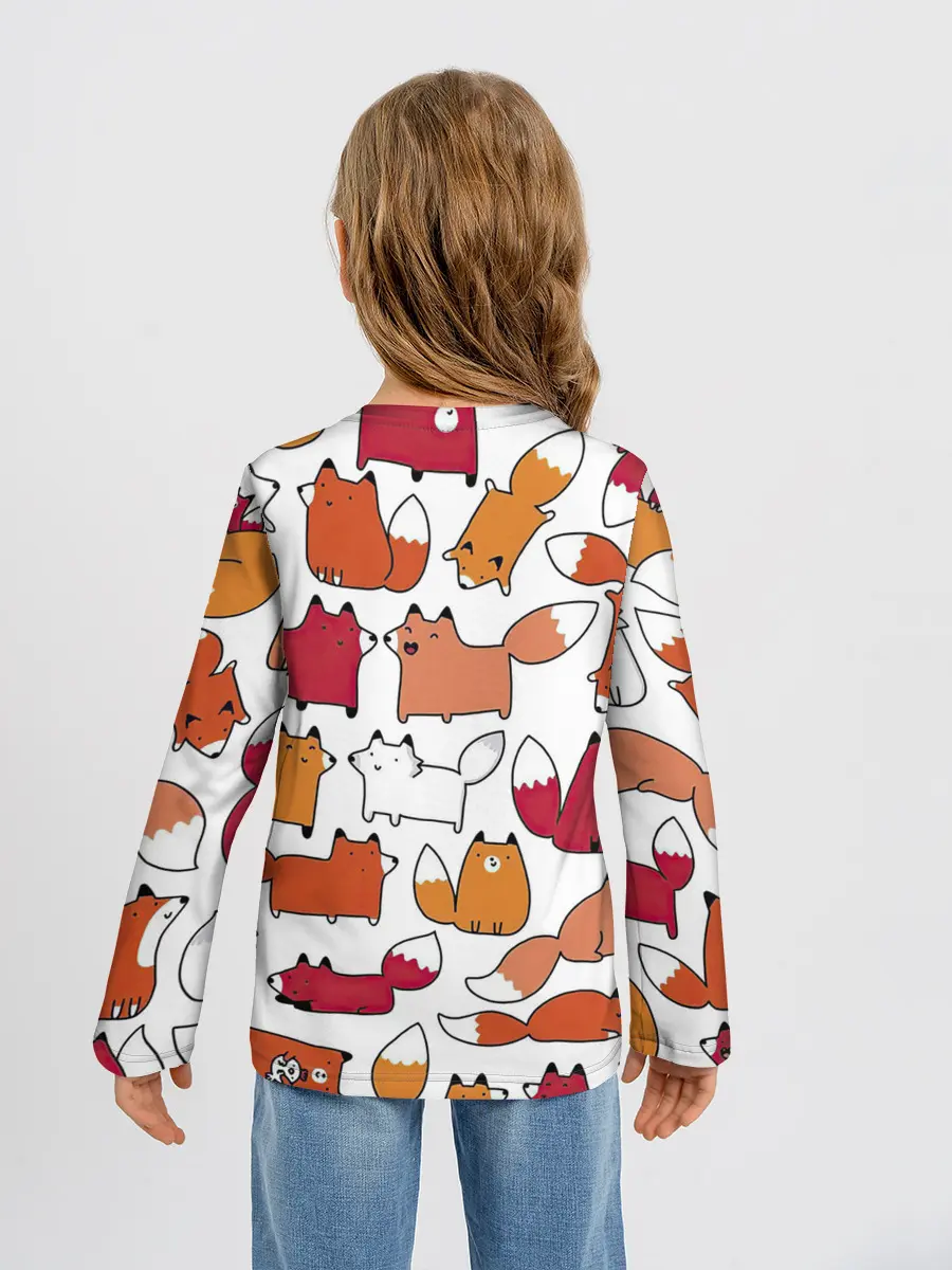 Детский лонгслив / Милые лисы