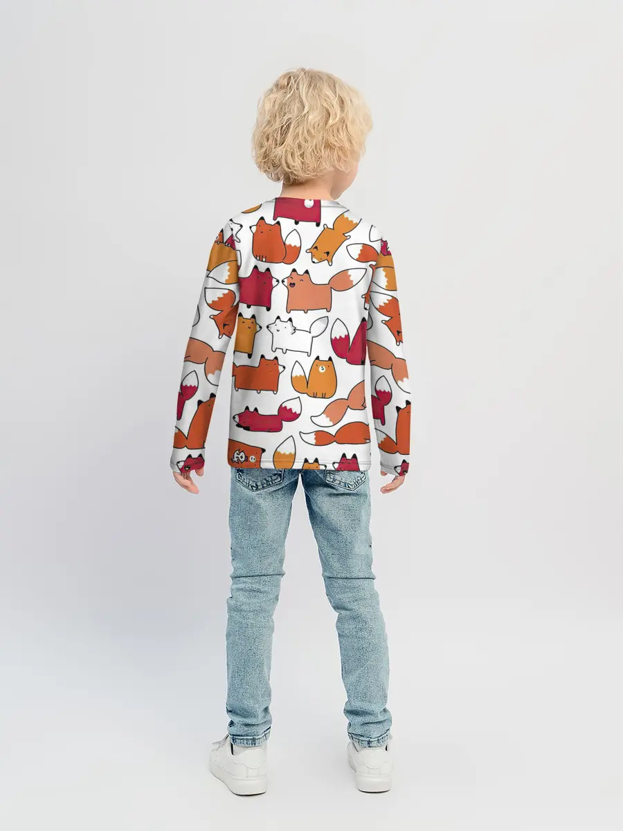 Детский лонгслив / Милые лисы