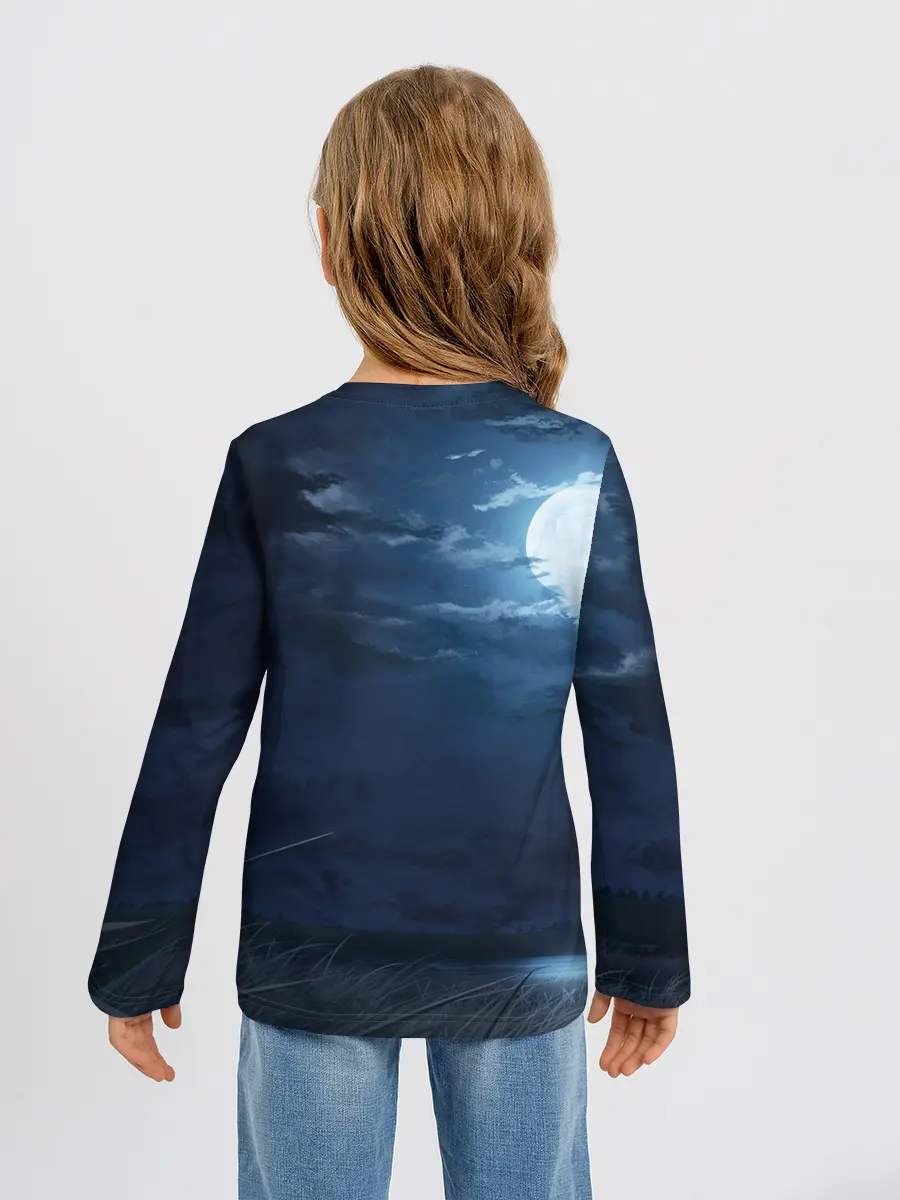 Детский лонгслив / Ночное поле