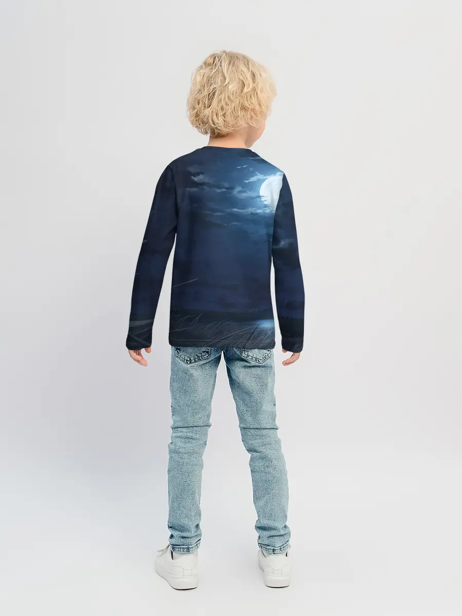 Детский лонгслив / Ночное поле