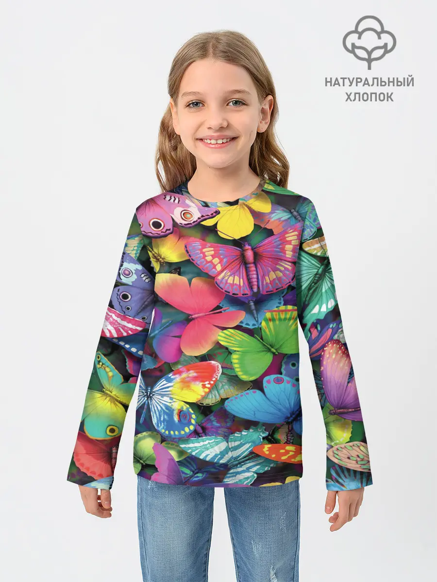 Детский лонгслив / Радужный рой