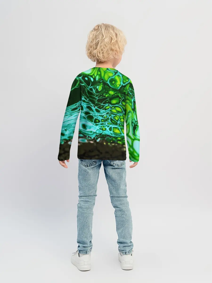Детский лонгслив / Кислотные разводы краски