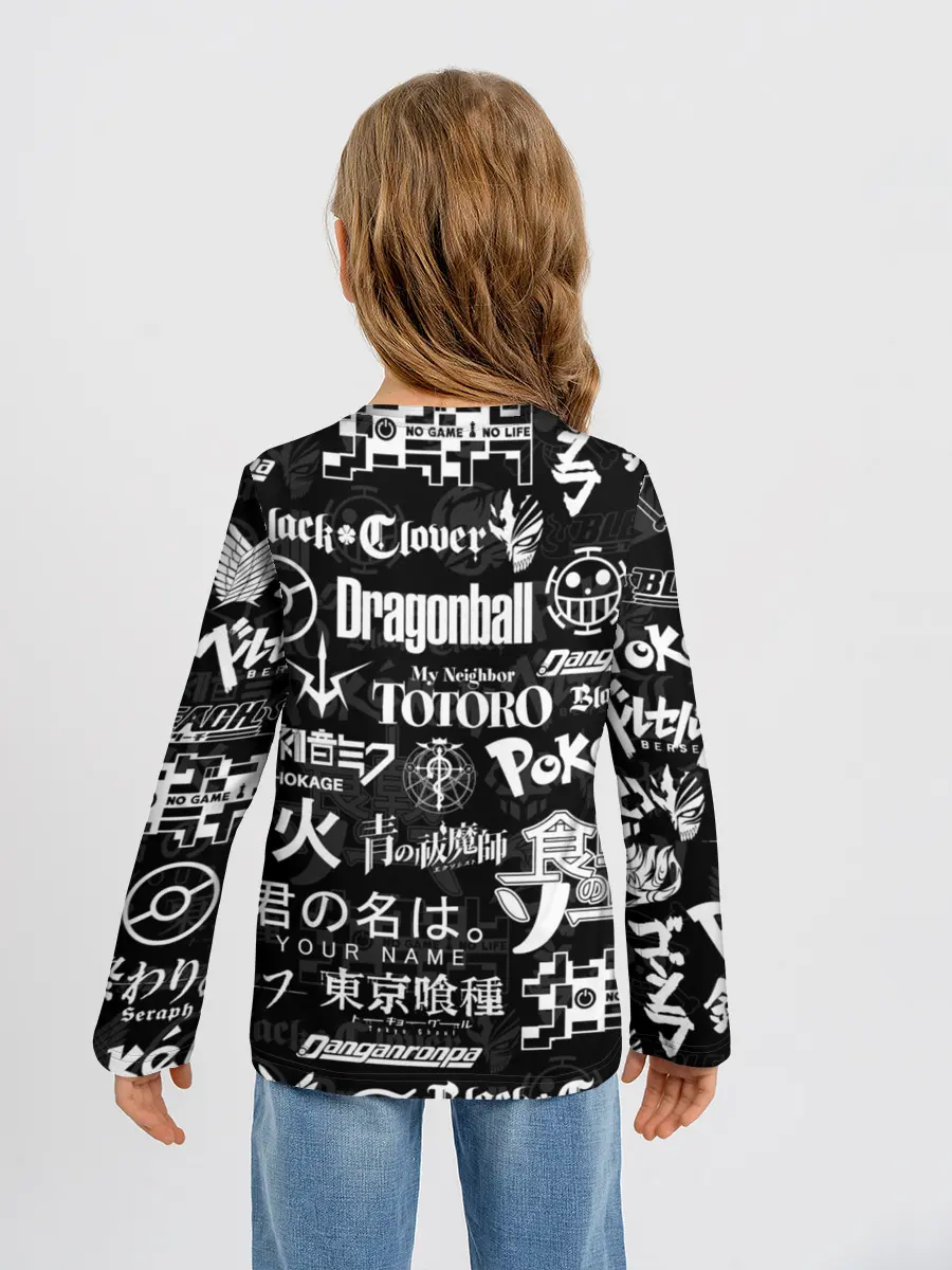 Детский лонгслив / ЛОГОТИПЫ АНИМЕ | LOGO ANIME