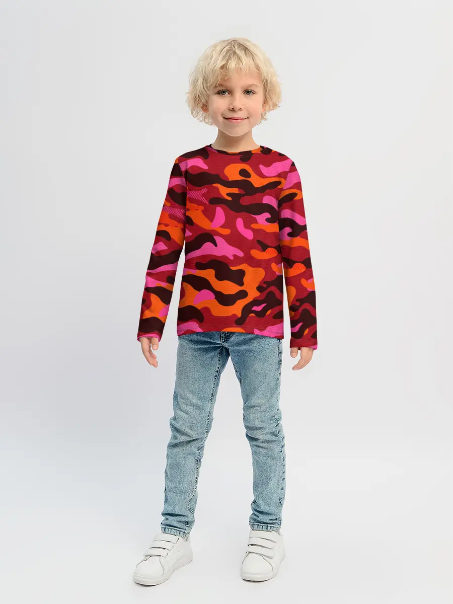 Детский лонгслив / CAMOUFLAGE RED