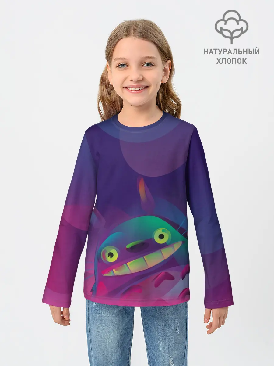 Детский лонгслив / Тоторо выглядывает