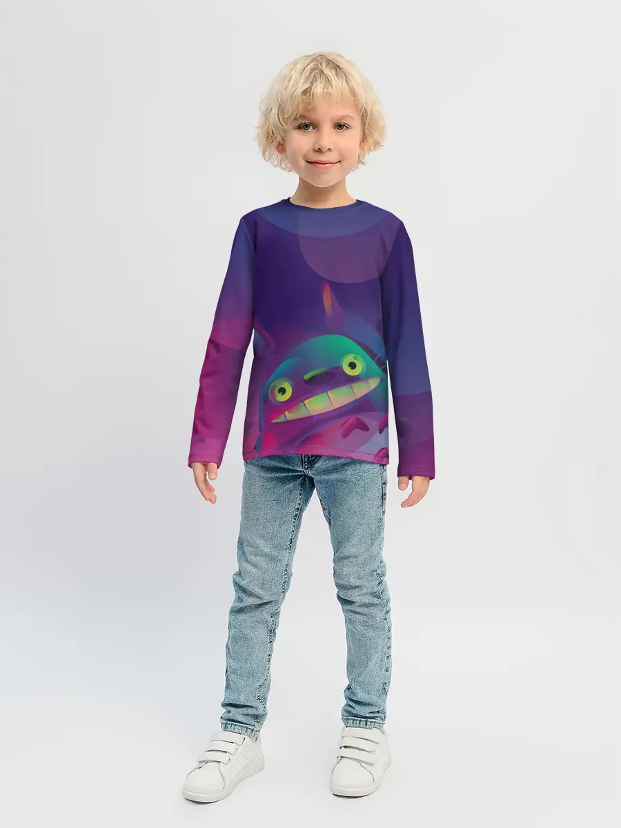 Детский лонгслив / Тоторо выглядывает