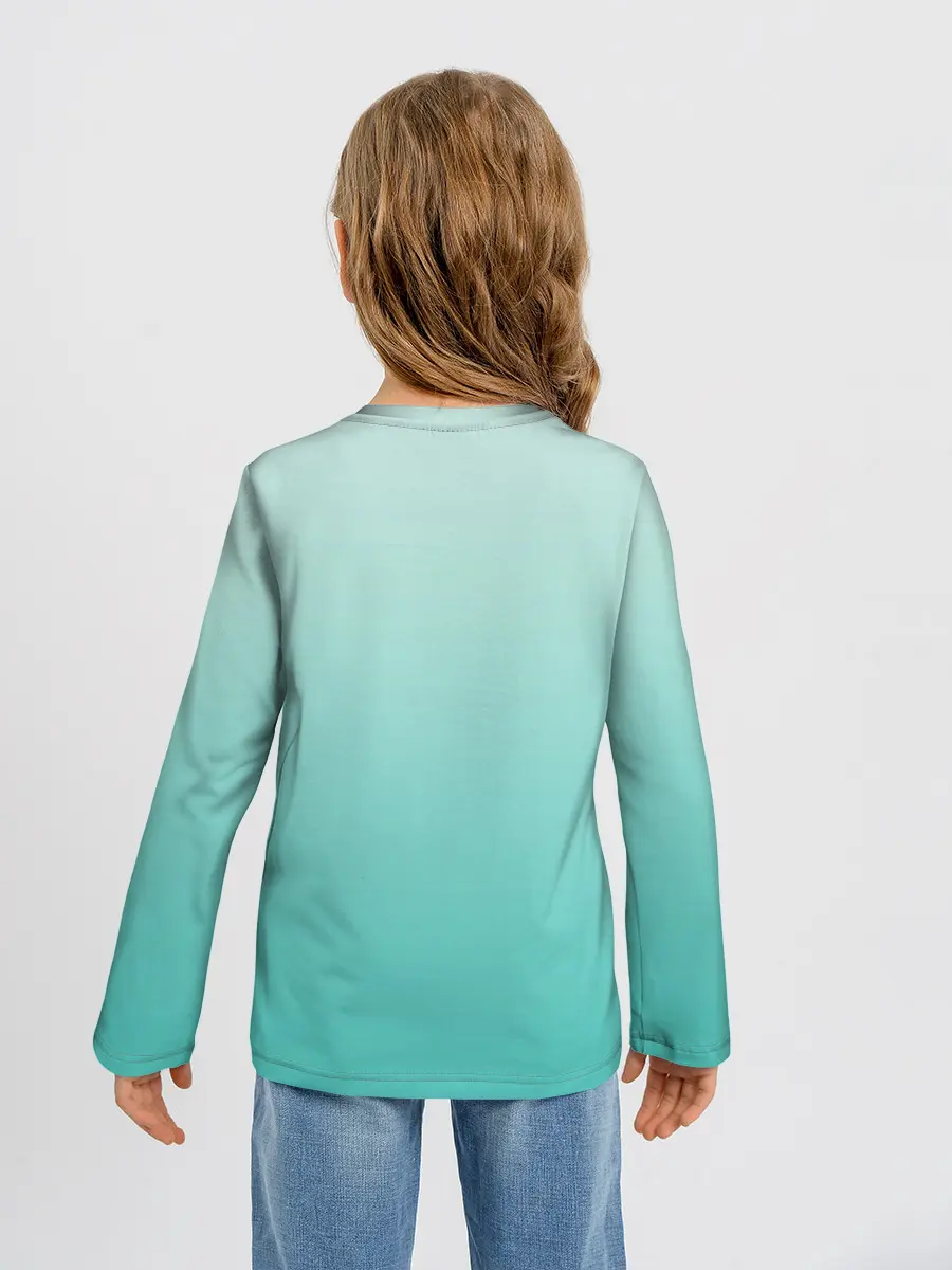 Детский лонгслив / розовый единорог в небесах