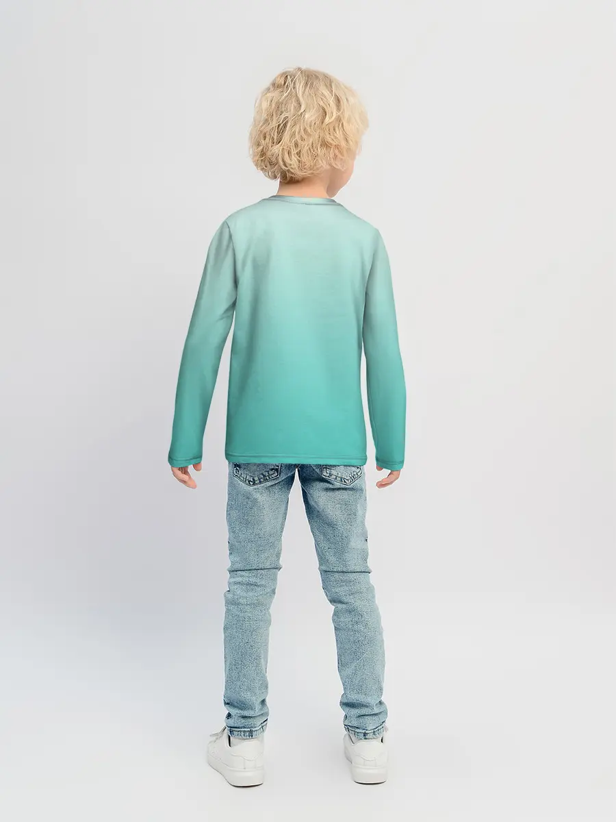 Детский лонгслив / розовый единорог в небесах