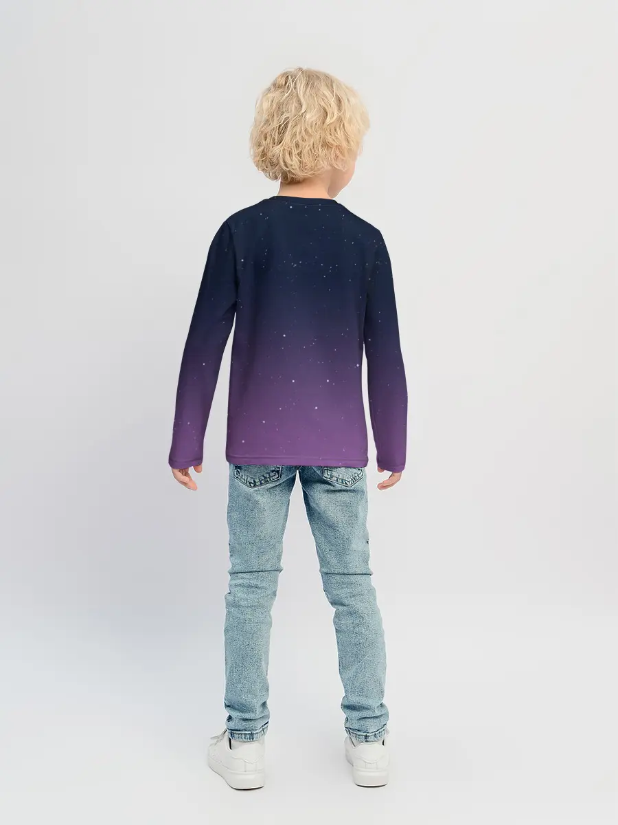 Детский лонгслив / Тихиро летает с драконом в ночном небе