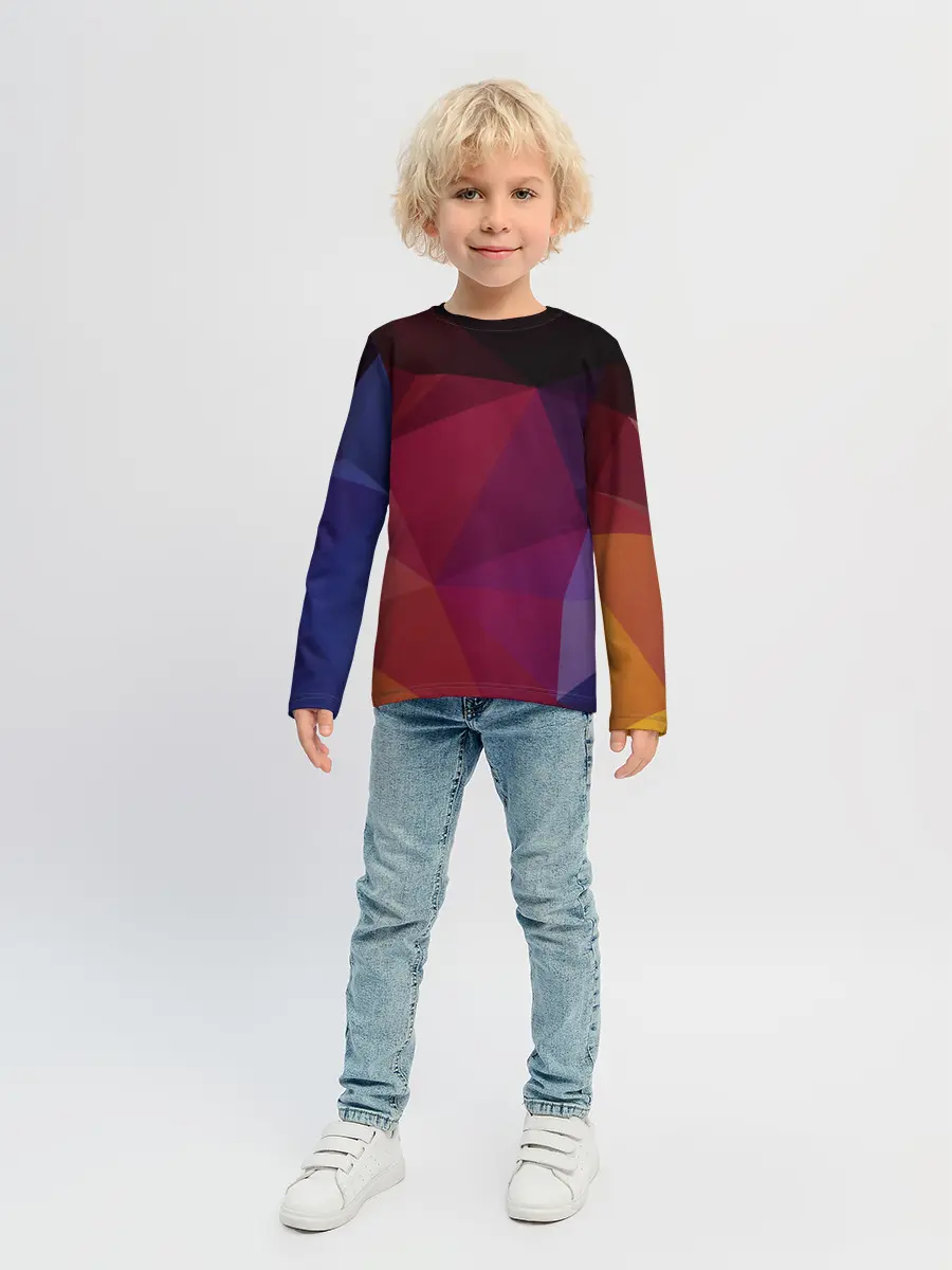 Детский лонгслив / Полигональный фон