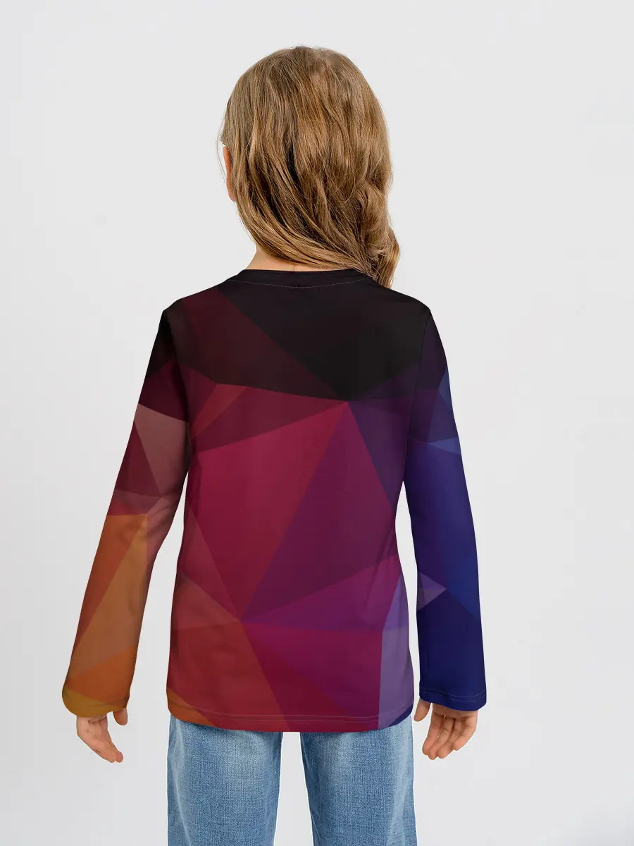 Детский лонгслив / Полигональный фон