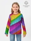 Детский лонгслив / Яркая мозаика радуга диагональ