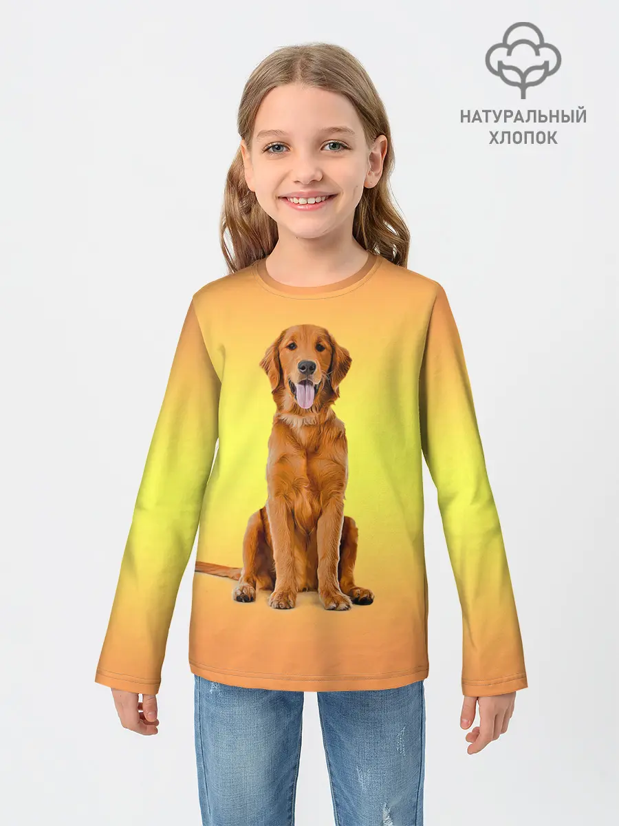 Детский лонгслив / Золотистый ретривер