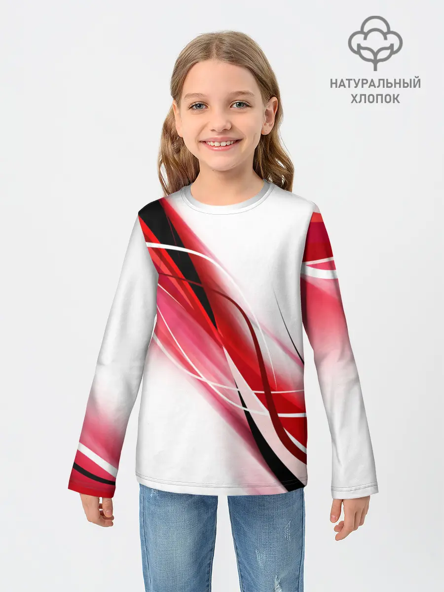 Детский лонгслив / GEOMETRY STRIPES RED