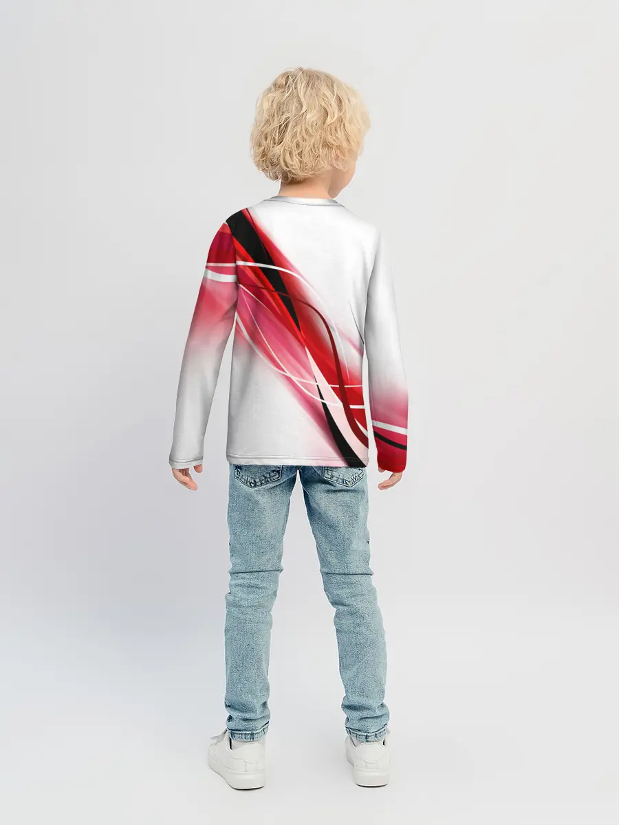 Детский лонгслив / GEOMETRY STRIPES RED