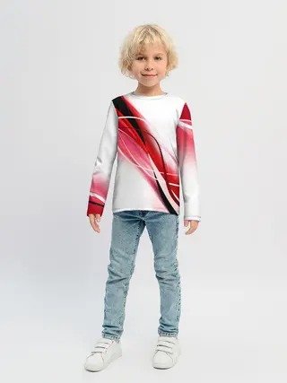 Детский лонгслив / GEOMETRY STRIPES RED