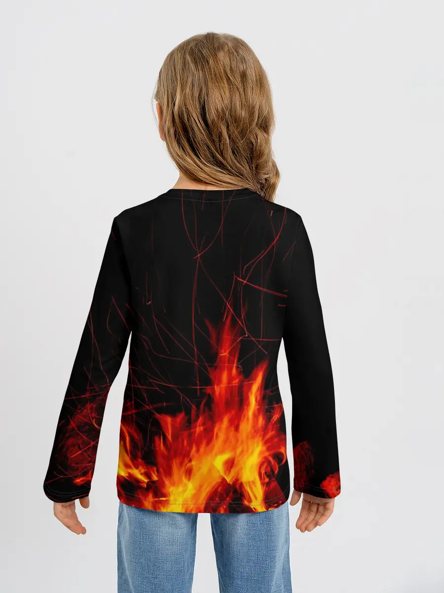 Детский лонгслив / Ночной костер в лесу