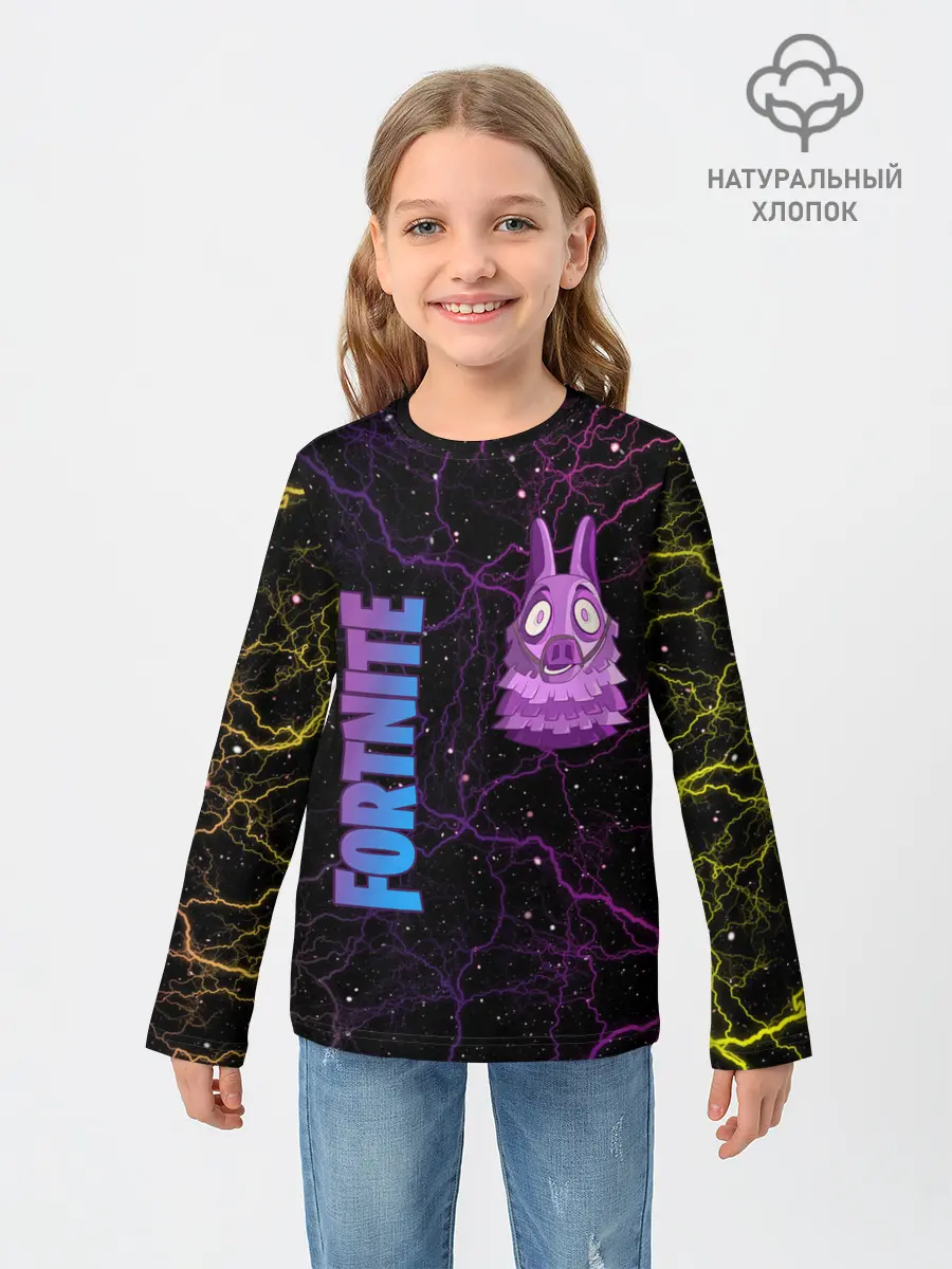 Детский лонгслив / Lama Fortnite