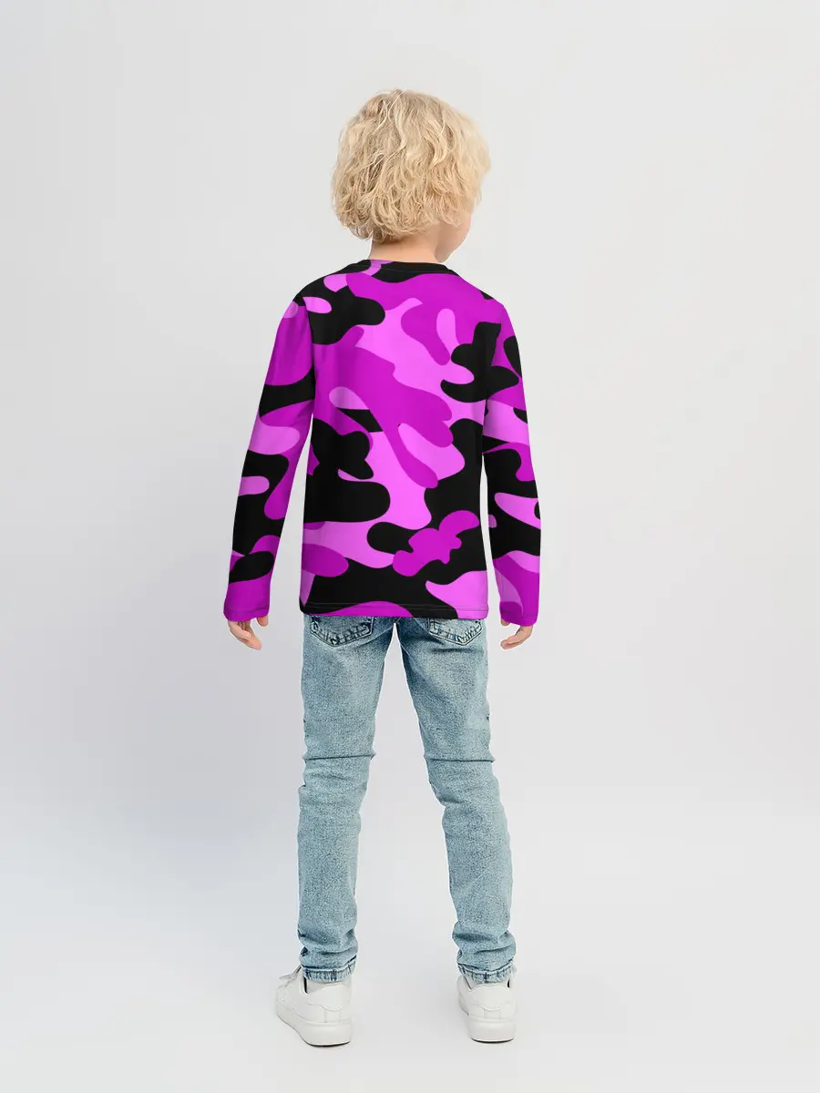 Детский лонгслив / Цветной камуфляж
