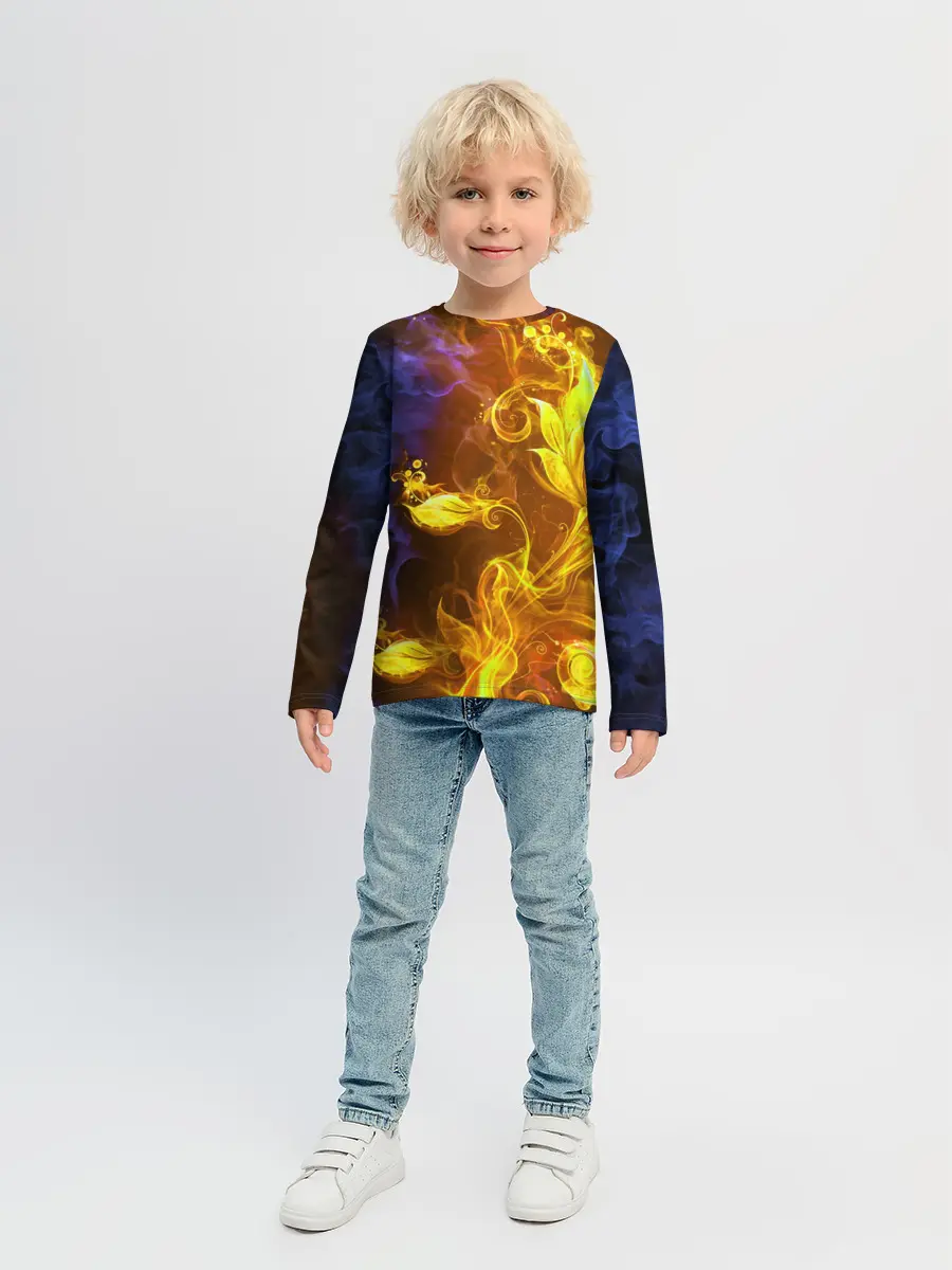Детский лонгслив / Огненный цветок