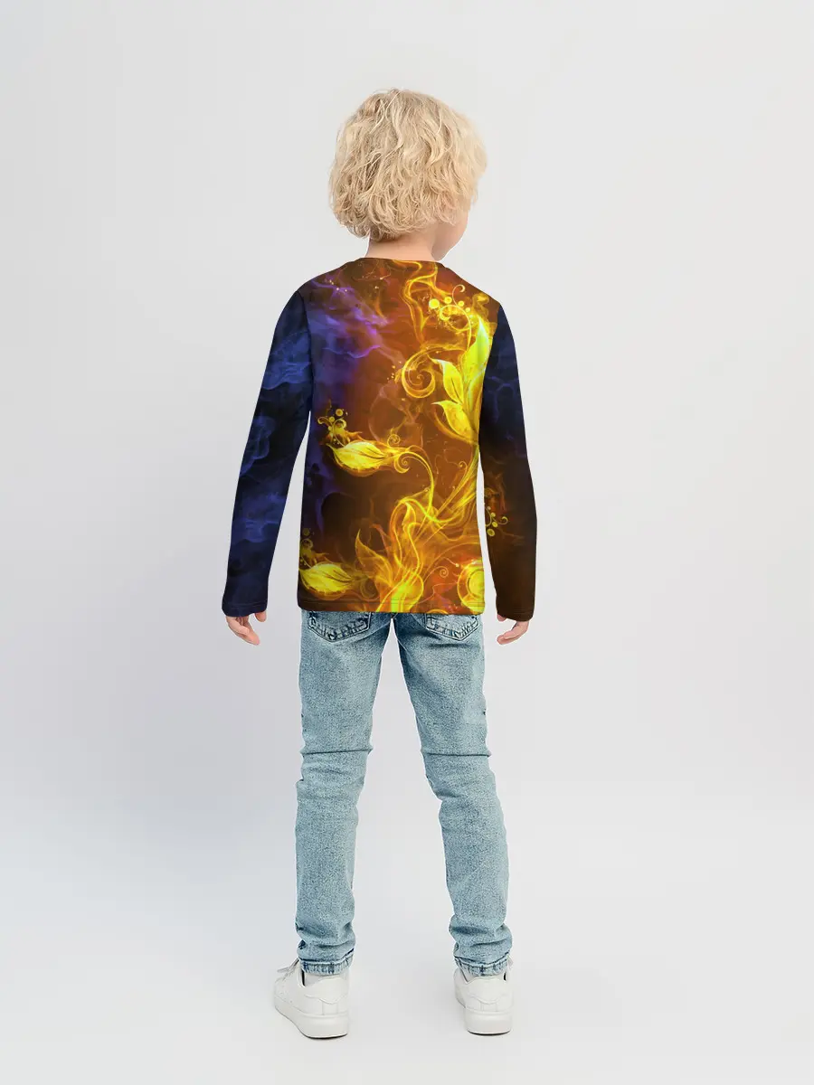 Детский лонгслив / Огненный цветок