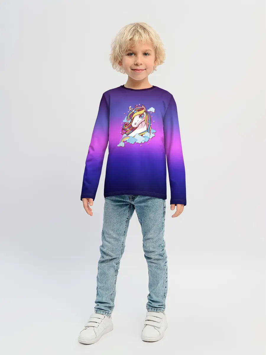 Детский лонгслив / Единорог