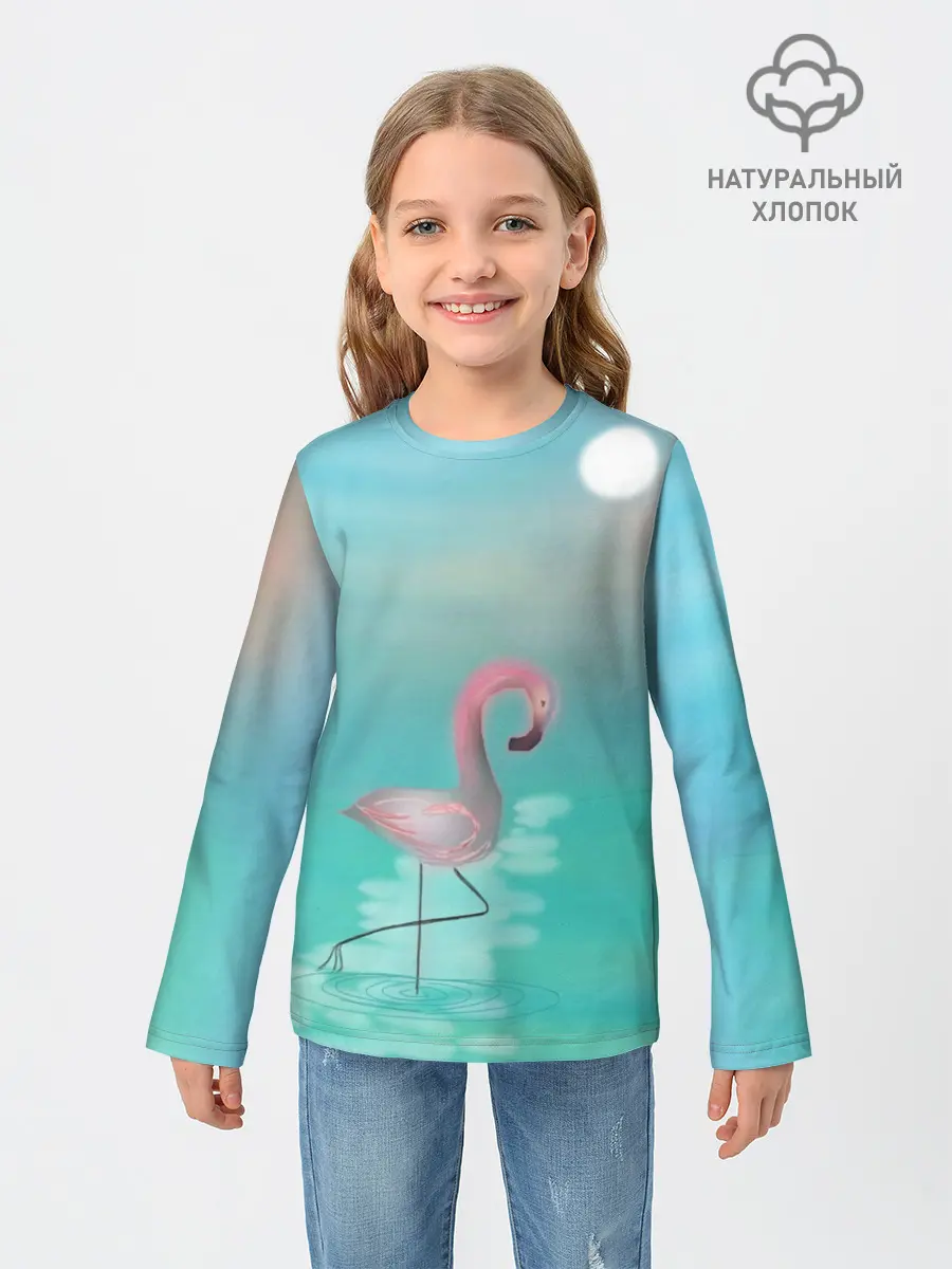 Детский лонгслив / Фламинго