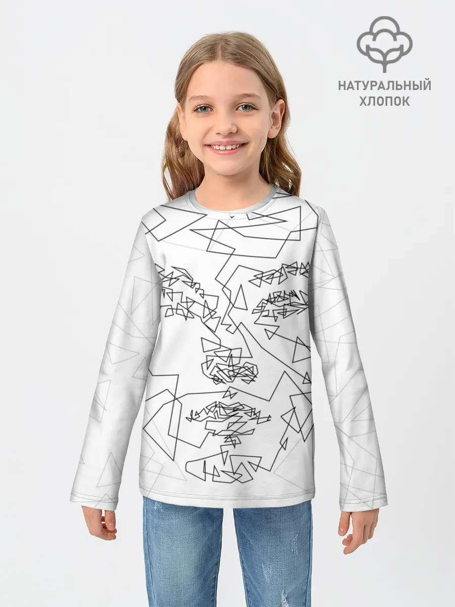 Детский лонгслив / Геометрическое лицо