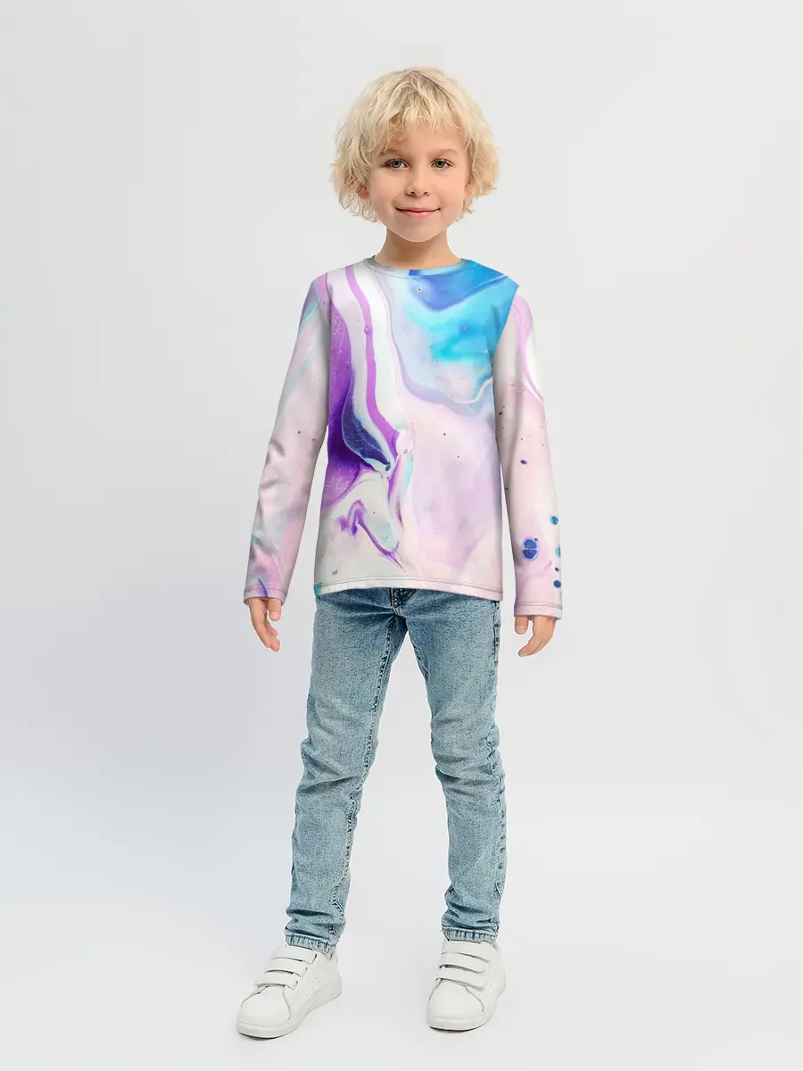 Детский лонгслив / Акварельные разводы