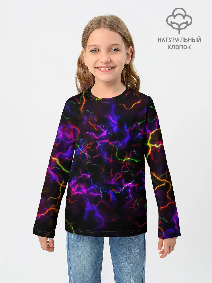 Детский лонгслив / Ночное Грозовое Небо