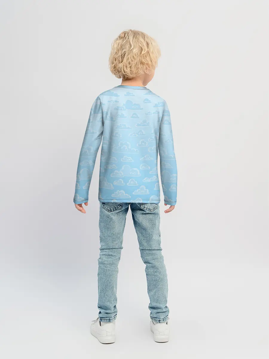 Детский лонгслив / Очень светлые голубые облака
