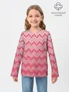 Детский лонгслив / узор милые сердца зигзагами