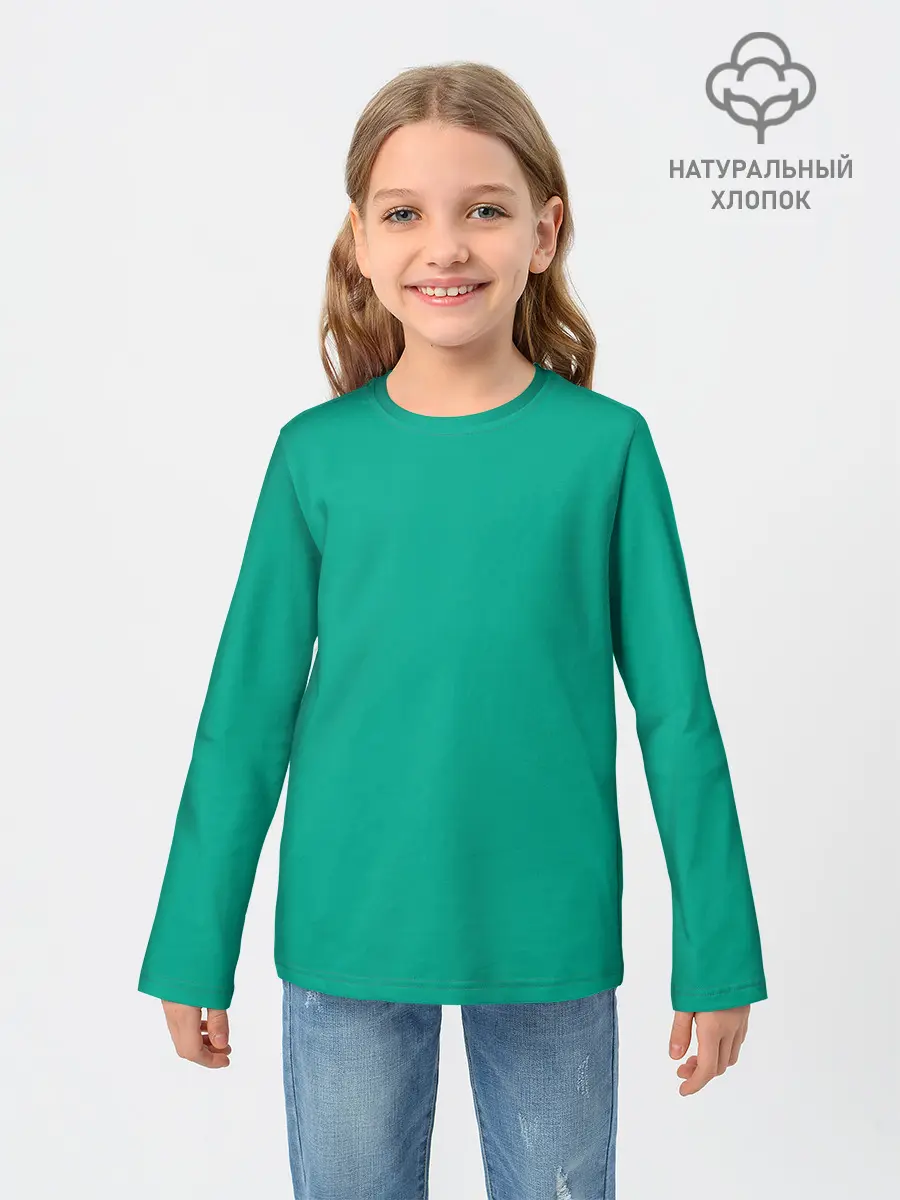 Детский лонгслив / Зеленый