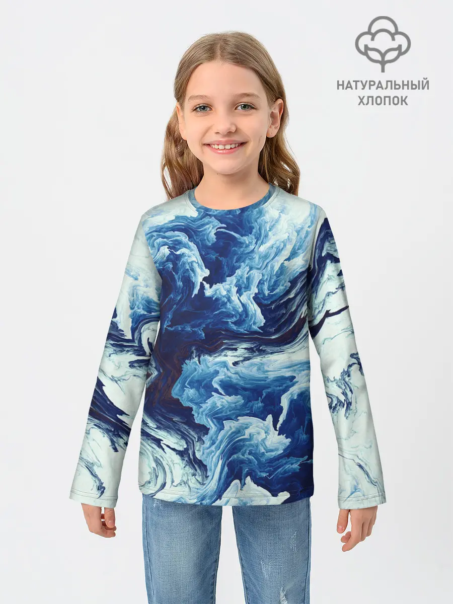 Детский лонгслив / Абстракция смешивание разводы