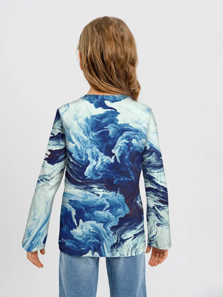 Детский лонгслив / Абстракция смешивание разводы