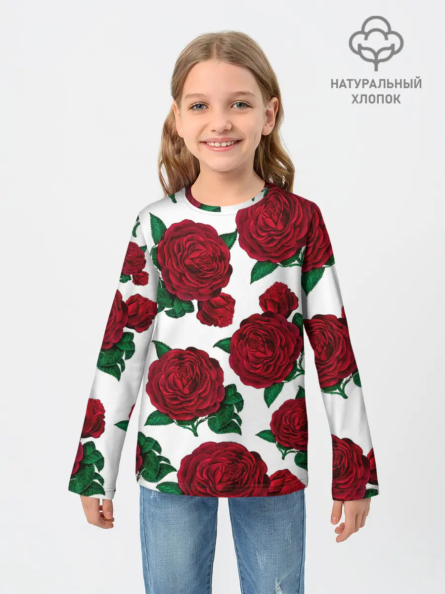 Детский лонгслив / Винтажные розы