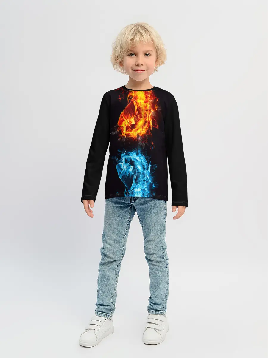 Детский лонгслив / Огонь и Вода