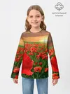 Детский лонгслив / Красный мак на закате