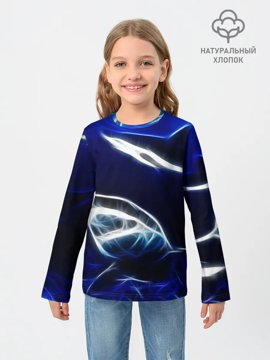 Детский лонгслив / ДЕЛЬФИН В МОРЕ.