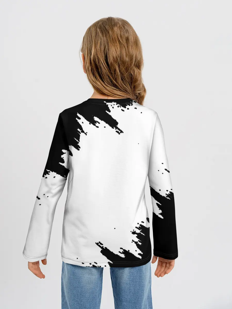 Детский лонгслив / Панда | ЧБ