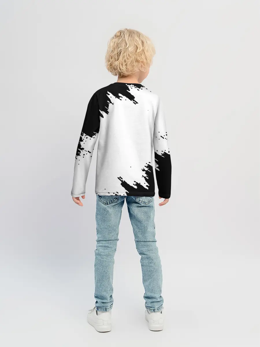 Детский лонгслив / Панда | ЧБ