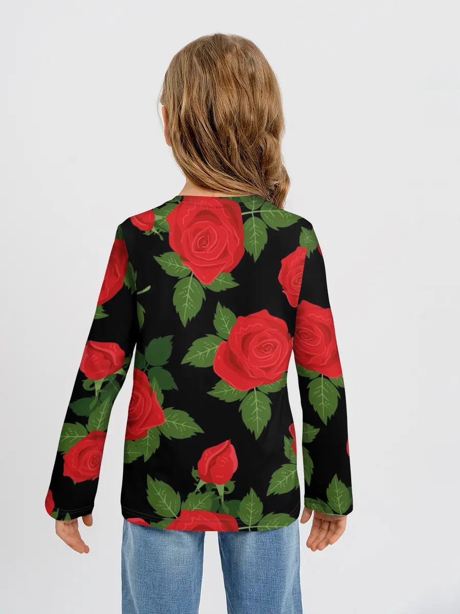 Детский лонгслив / BTS Roses | Black