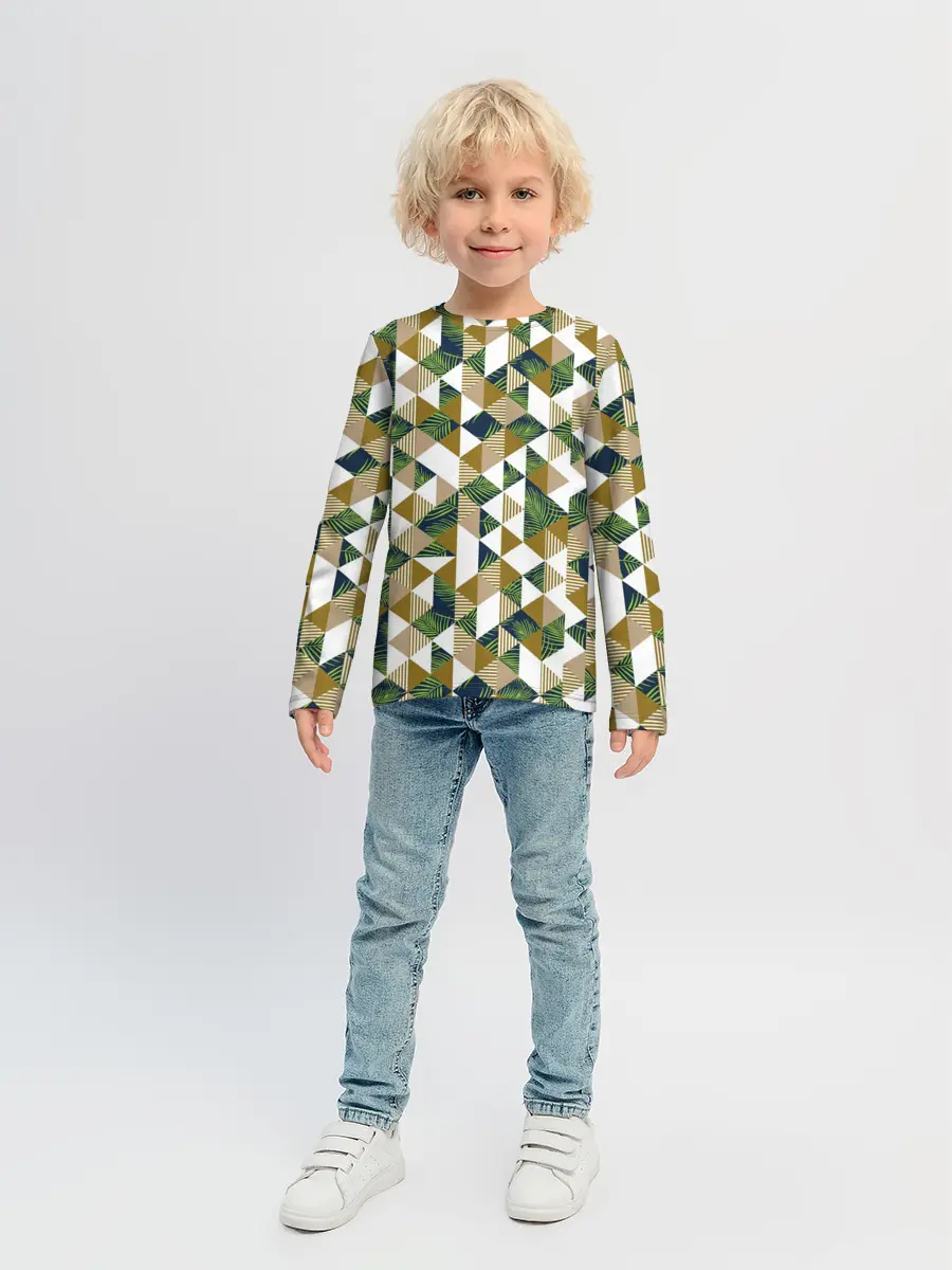 Детский лонгслив / Хипстерские треугольники