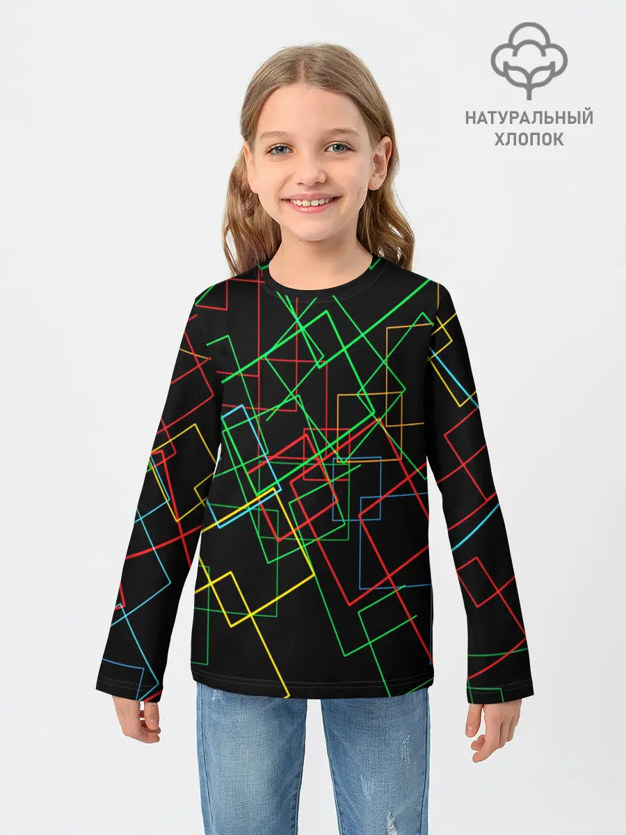 Детский лонгслив / BACKGROUND NEON