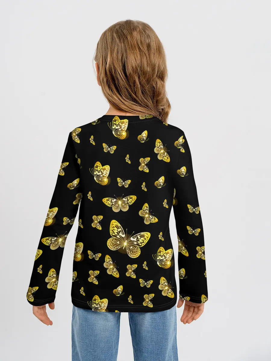 Детский лонгслив / Golden Butterfly pattern