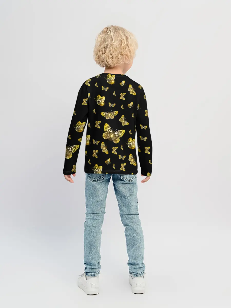 Детский лонгслив / Golden Butterfly pattern