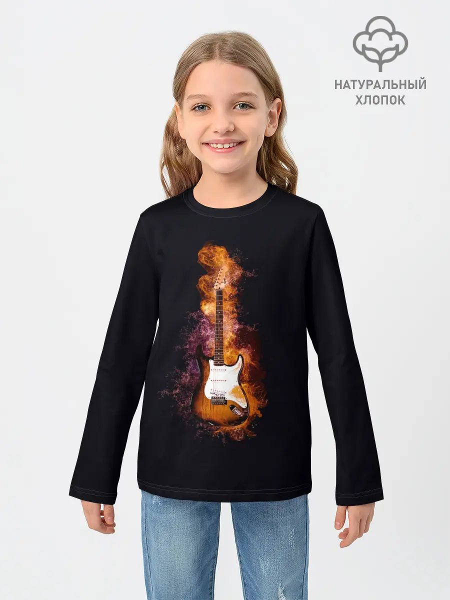 Детский лонгслив / Огонь музыка