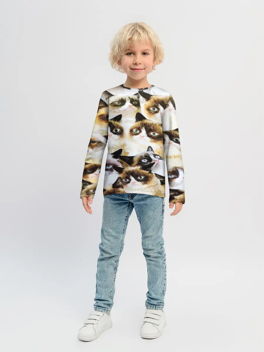 Детский лонгслив / КОТ МЕМ