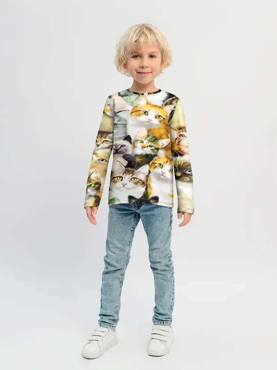 Детский лонгслив / КОТЫ
