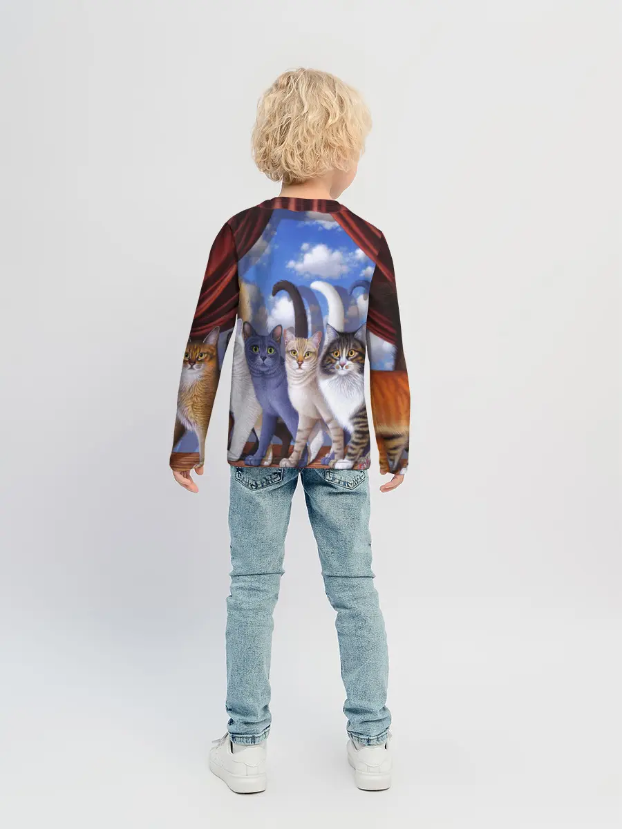 Детский лонгслив / Коты